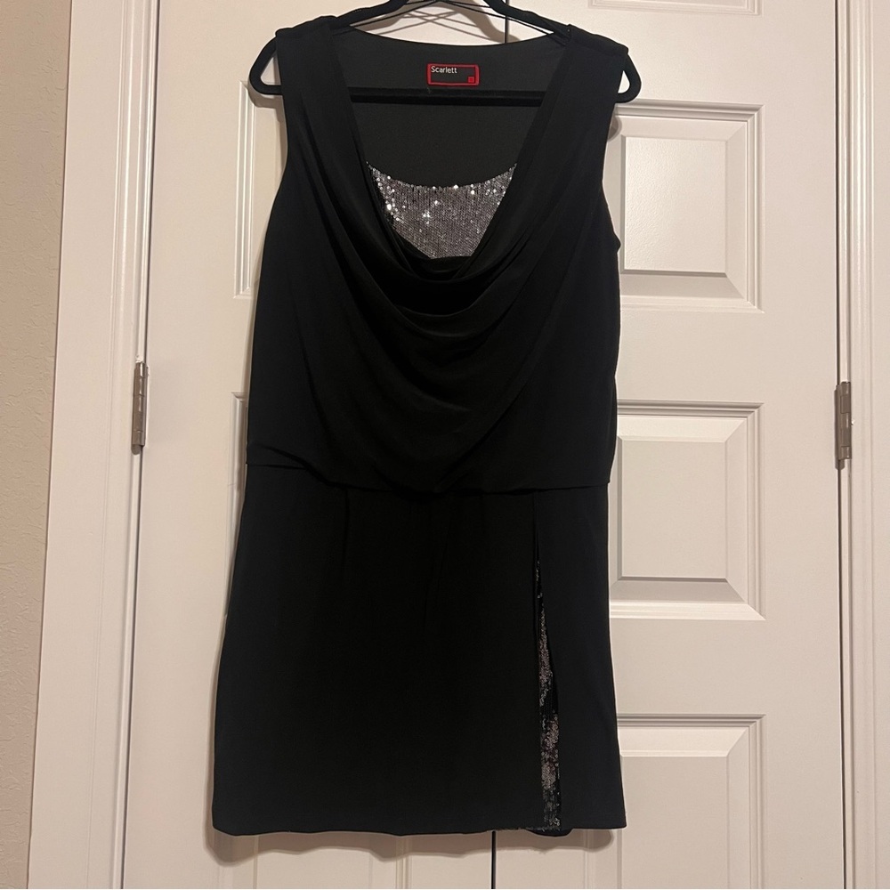 Scarlett Black Dress with Silver Detailing
